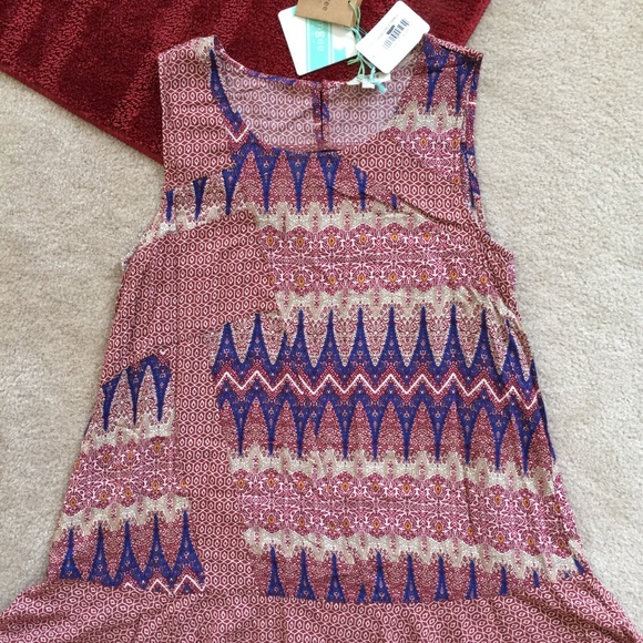 Umgee S Boho Hippie Tunic Dress Hi-Lo Hem NWT - Picture 2 of 8